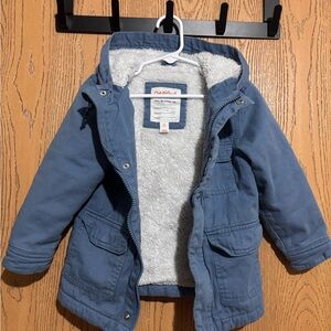 Children's Blue Sherpa-Lined Hooded Jacket
